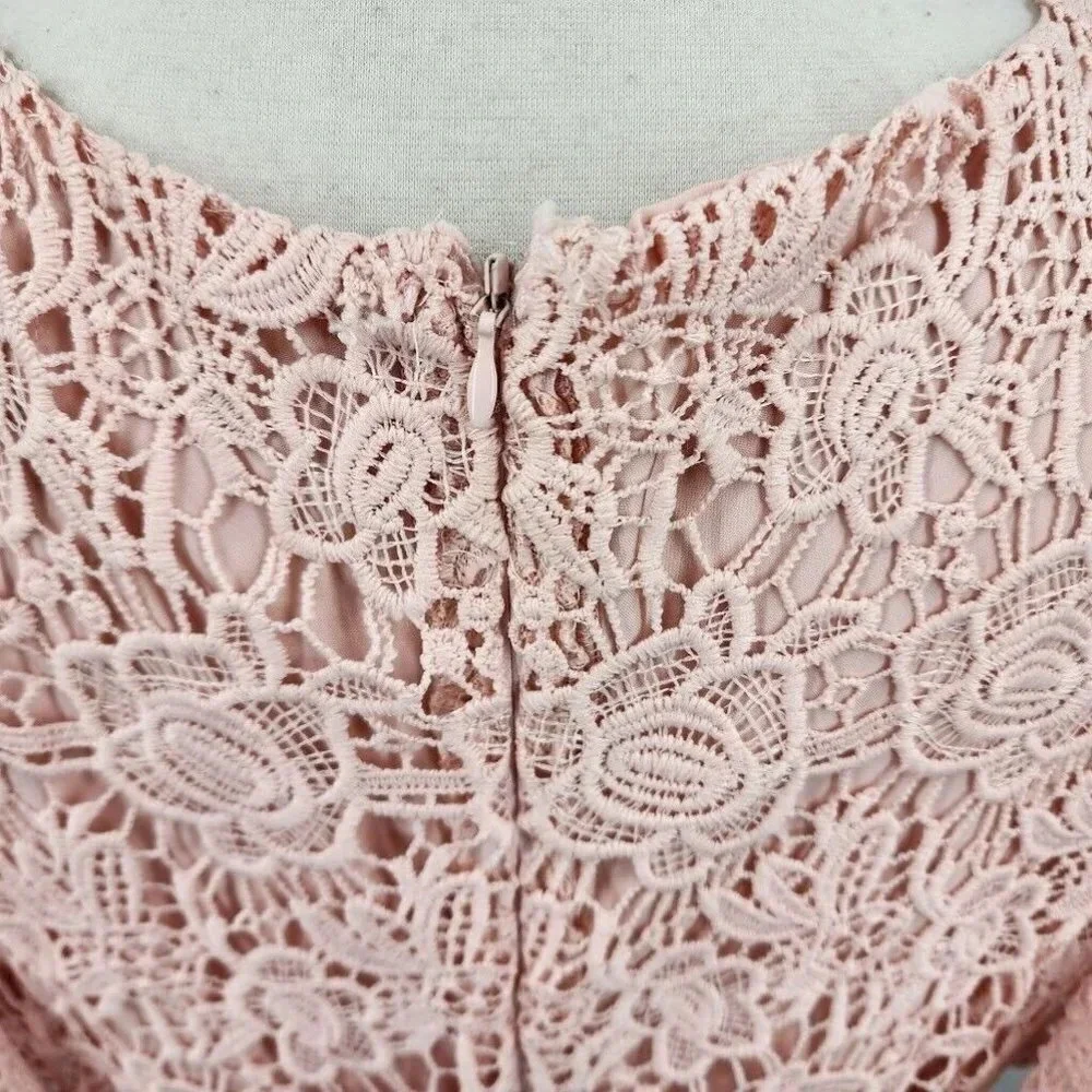 Nanette Lepore Women's Flutter Cold Shoulder‎ Lace Sheath Casual Dress Size 8